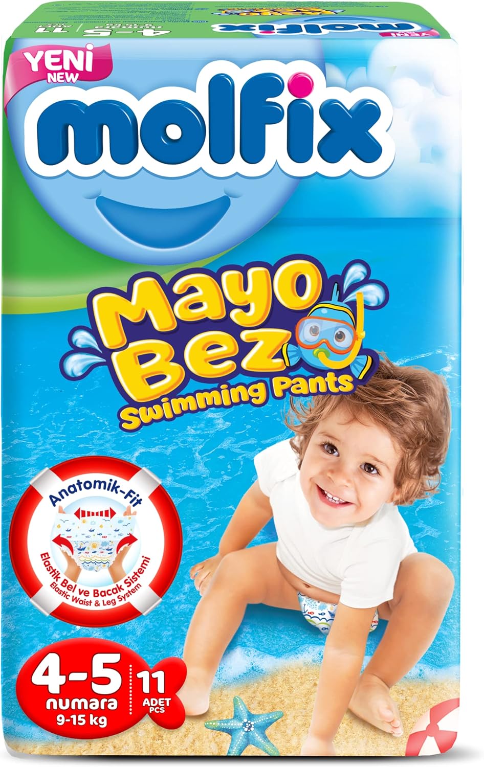 Molfix Swimming Pants Size 4&5  9-15kg 11 Pieces