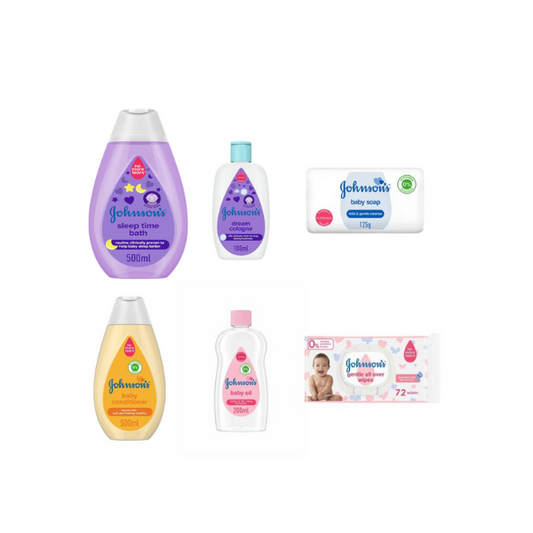 Baby set (Sleep Time Bath 500 ML, Cologne 100 ML, Conditioner 500 ML, Oil 200 ML, Baby Wipes 72 and Baby Soap Bar)
