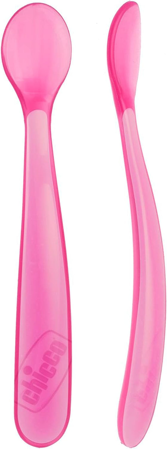 Chicco Soft Spoon Bi-Pack +6m Pink