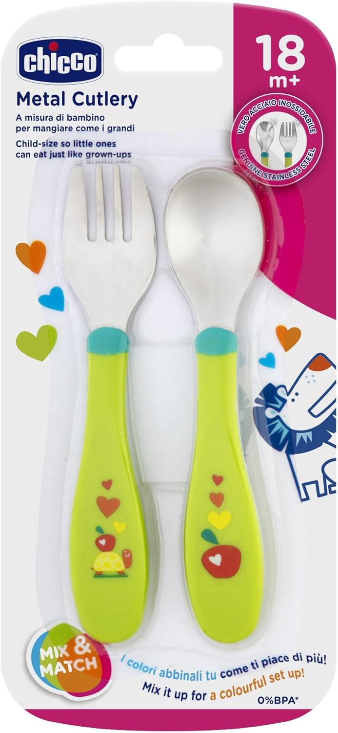 Chicco Metal Cutlery IN Stainless Steel +18M