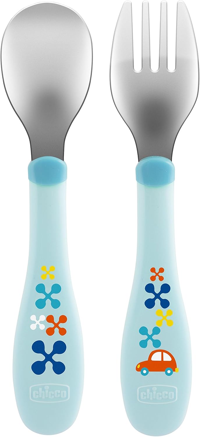 Chicco Metal Cutlery IN Stainless Steel +18M