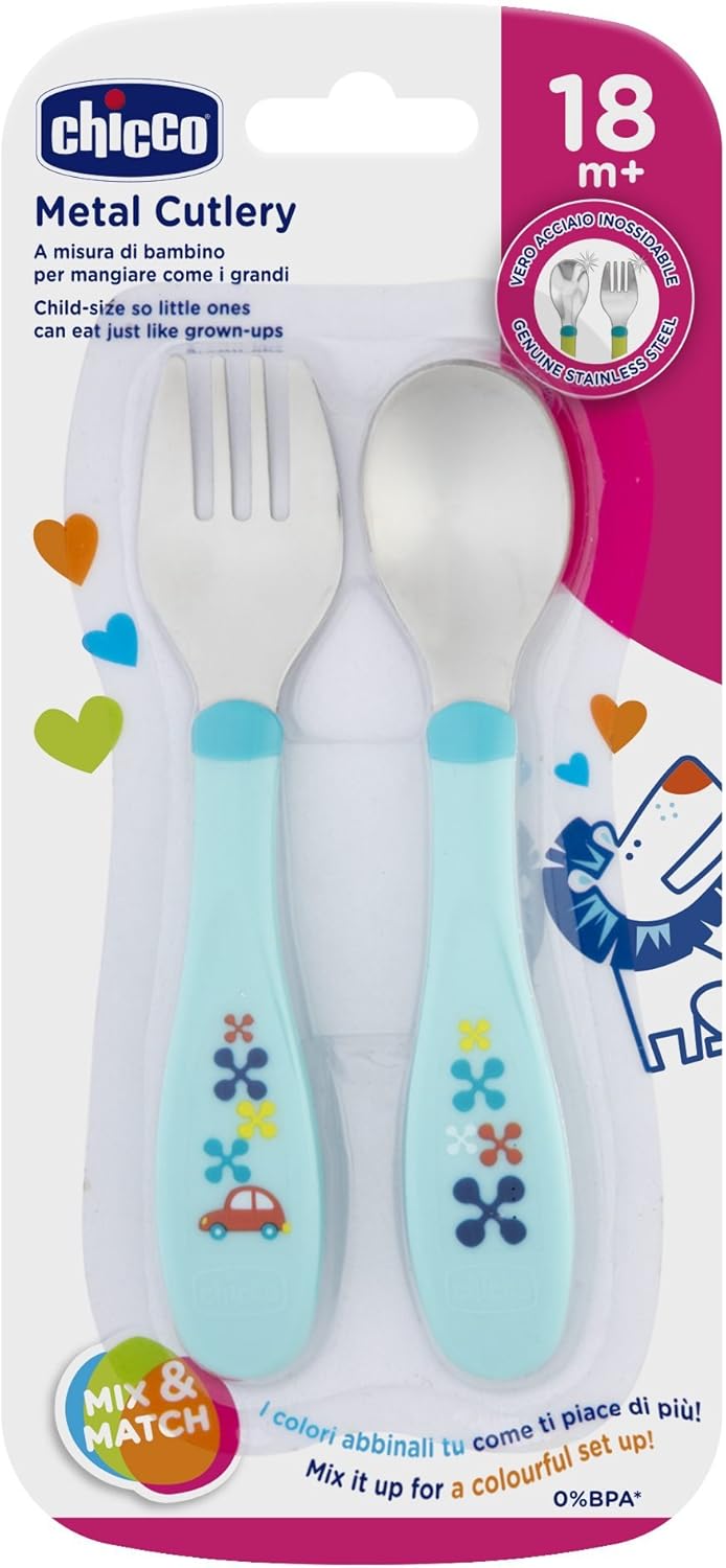 Chicco Metal Cutlery IN Stainless Steel +18M