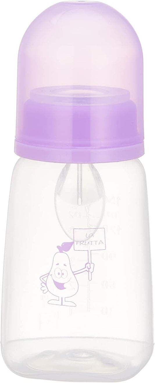 La Frutta Feeding Bottle with Spoon 150ml mauve