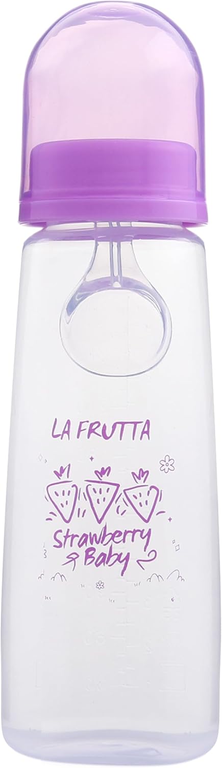 La Frutta Baby Feeding Bottle With Spoon +4m 270ml Purple