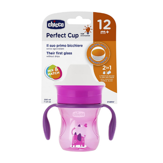 Chicco Perfect Cup 200ml 12 Months and + - Pink Elephant