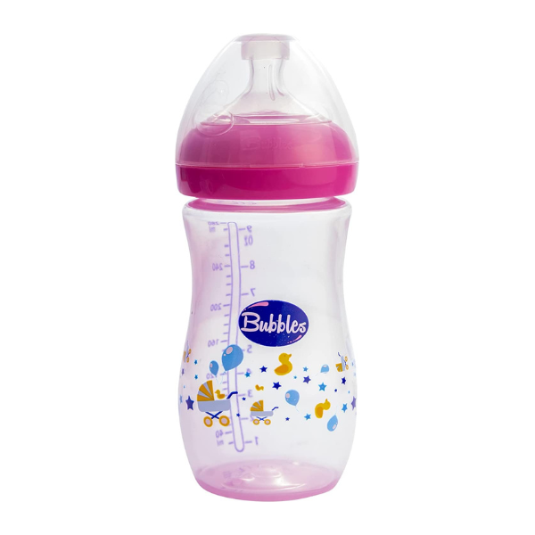 Bubbles Natural Baby Bottle 280ml 6m Pink