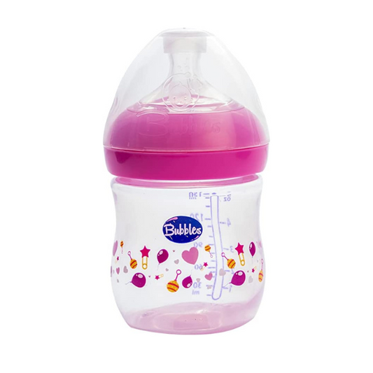 Bubbles Natural Baby Bottle 1m 150ml Pink