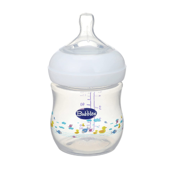 Bubbles Natural Baby Bottle 1m 150ml White