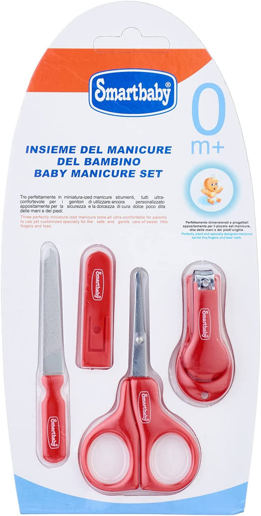 SmartBaby Manicure Set, 4 Pieces - Red