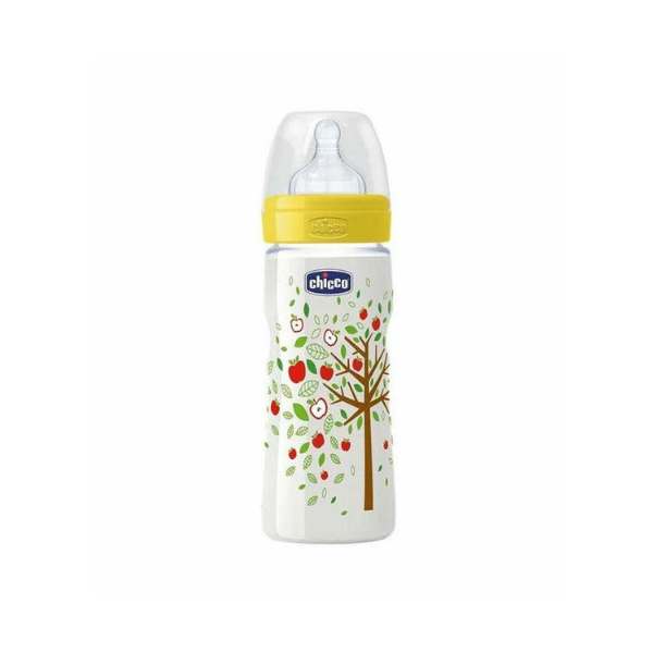Chicco Wellbeing Feeding Bottle with Silicon Teat, 330ml