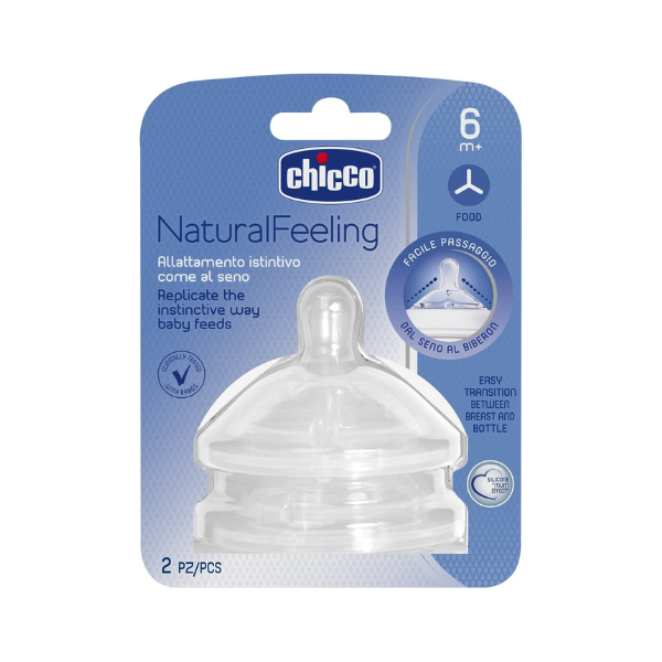 Chicco Natural Feeling Teat 6M+ 2 Pieces