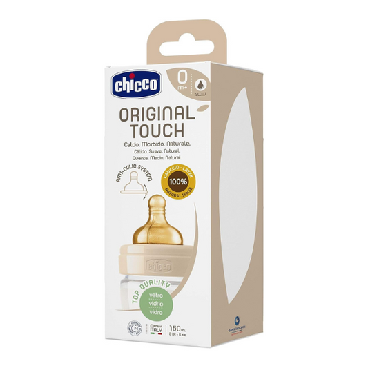 Chicco Original Touch Glass Baby Bottle +0m 150ml Beige