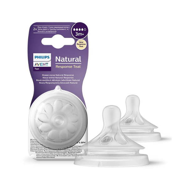 Avent Natural Response Nipple Flow 4 (3M+) - 2 Pack